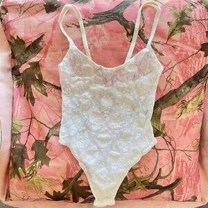 christian dior white lace cami bodysuit